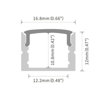 PMMA Diffuser IP20 LED Aluminium Track Channel 6063 Alloy