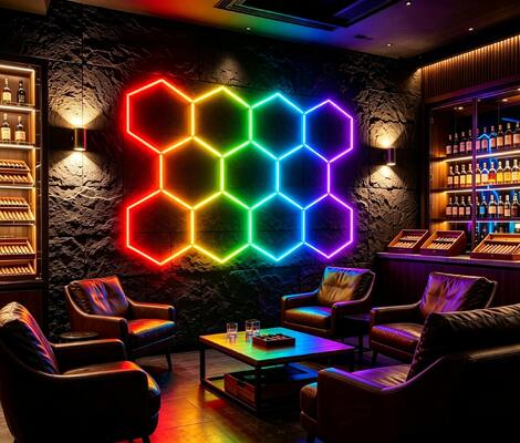 RGB LED шестоугольный свет Модульные панели соломинки подходят для гаража спортивной мастерской и офиса Стильные решения освещения