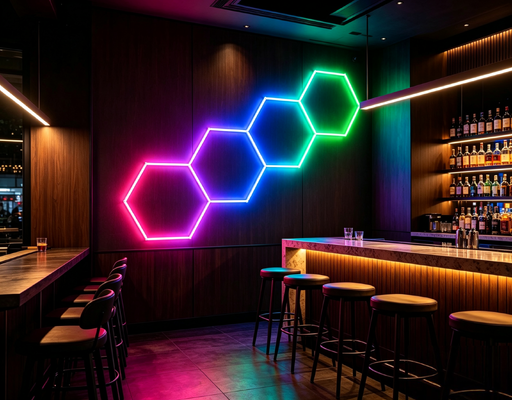 Модульные RGB светодиодные шестиугольные световые панели для соломинки идеально подходят для мастерских гаражей и офисов